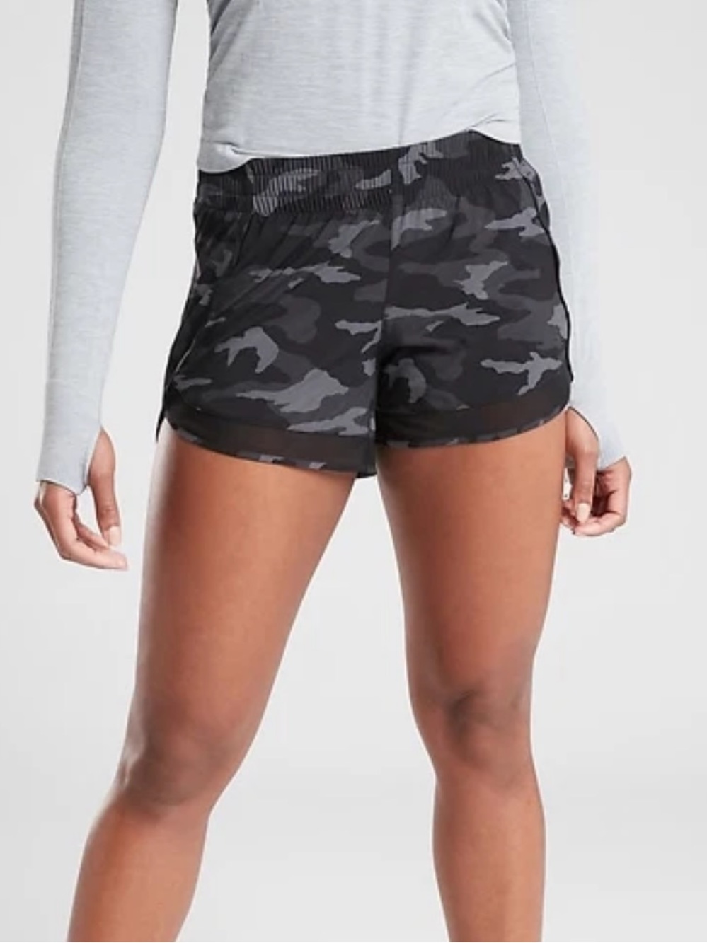Athleta Printed Mesh Racer Run Short 4”